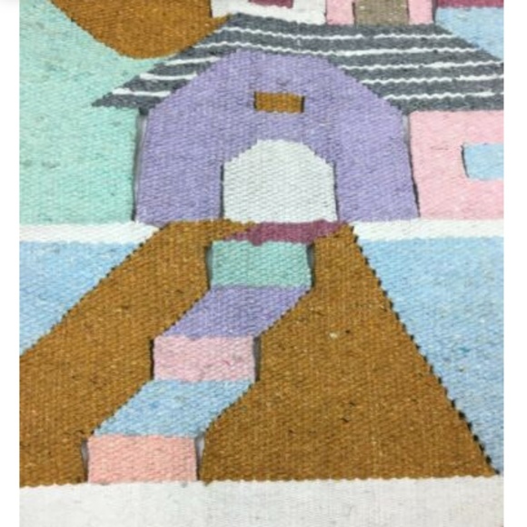 Wool Tapestry Rug Southwest Woven Wall Hanging - Picture 2 of 6